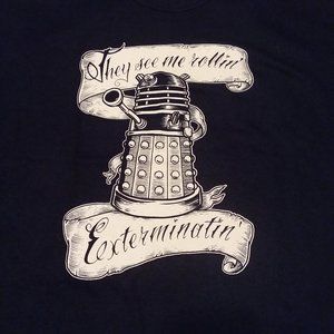Dr. Who Mens Xl Graphic Tee see me rollin' Dalek